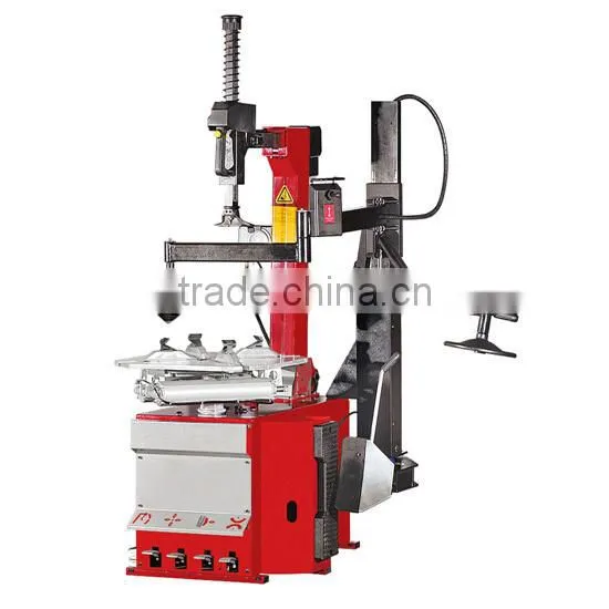 Pneumatically tire changer operated tilting column with right help arm