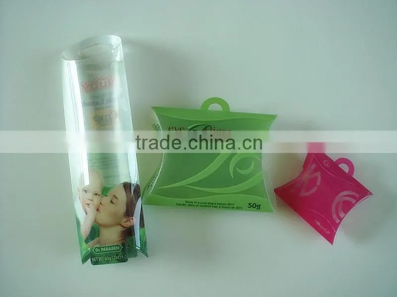 PVC pillow packaging clear custom plastic pvc package box