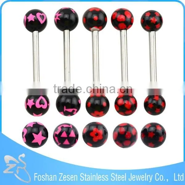 Factory wholesale stainless steel tongue barbell fashion flesh colored tongue rings