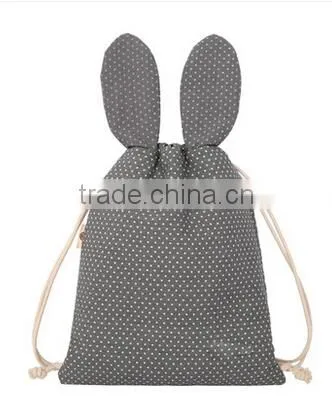 pattern canvas drawstring backpack for girl
