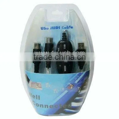 High Quality Black USB to MIDI Cable (keyboard Interface Converter )