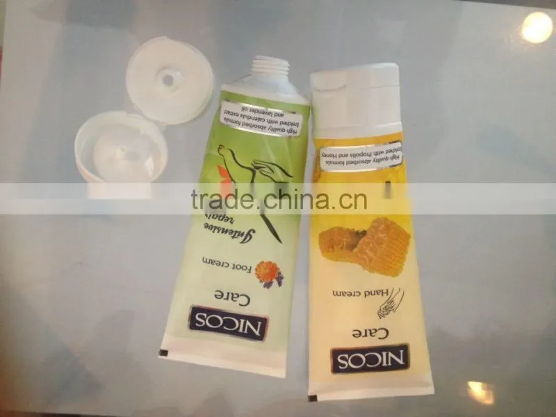 eco friendly gloss coating cosmetic plastic tube flip top cap
