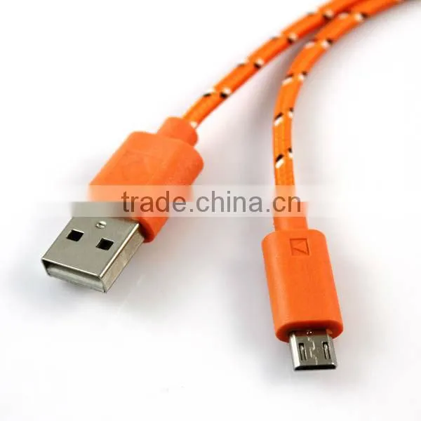 3ft Durable Fabric Braided Micro USB Sync & Charge Cable for Samsung Galaxy