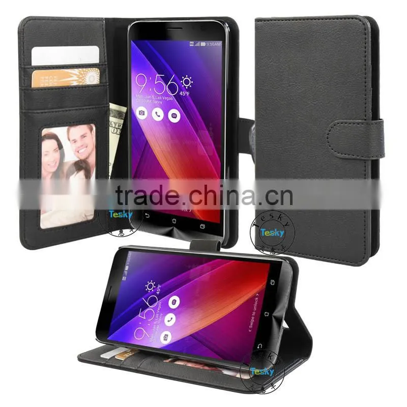 for asus zenfone 2 case wallet pu leather mobile phone case