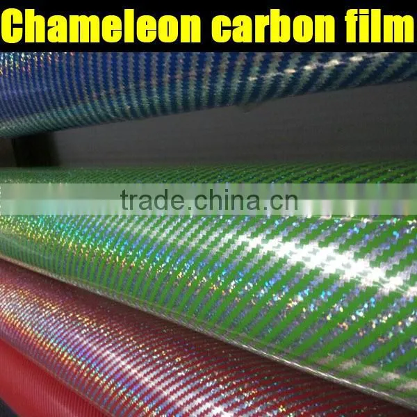 Hot Selling carbon fiber chameleon film with air drain