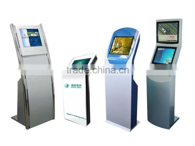 Standing self service touch screen kiosk