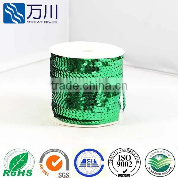 High quality golden sequin paillette strimming wholesale spangle sequin string