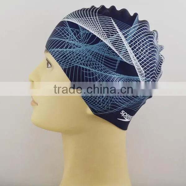2015 Custom Print Sports Silicone Swim Cap Animal Swimming Caps