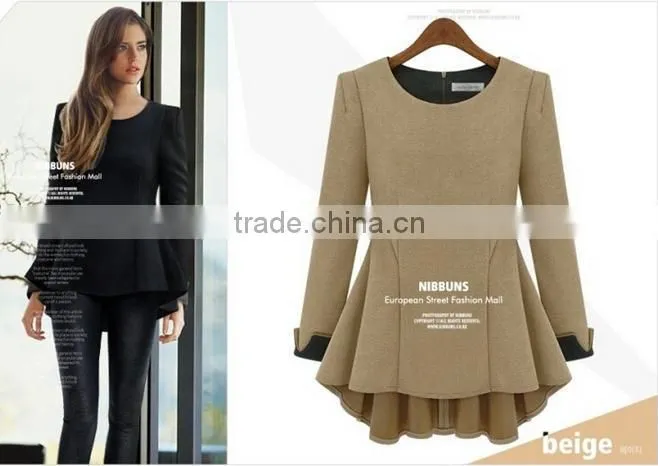 2014 new arrival long sleeve plus size wool knitted sweater for women