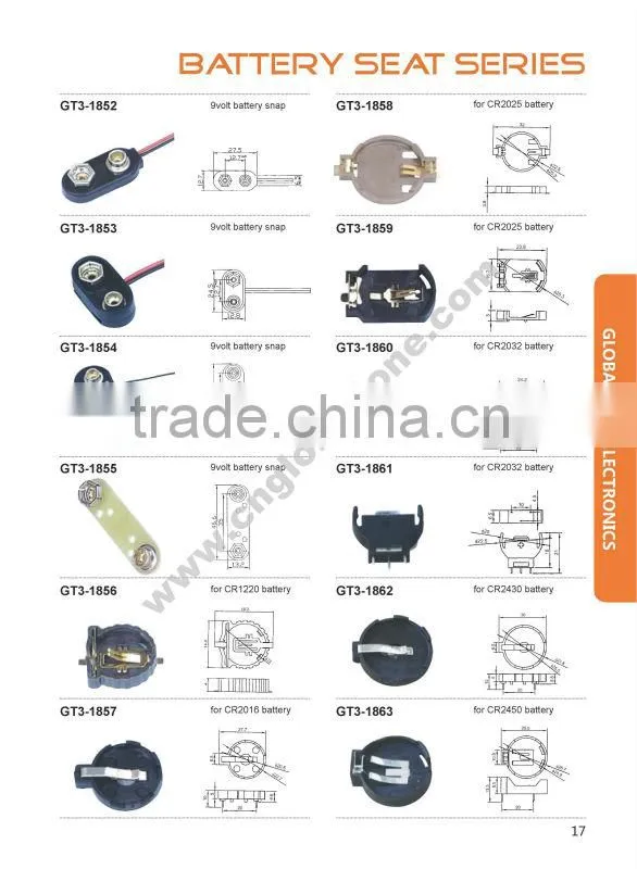 GT3-1805 1.5v battery case c battery holder button battery holder