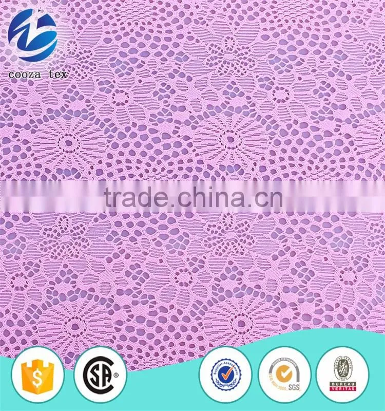 China Textile Manufactures Supply Fashional Jacquard Nylon Stretch Lace Fabric