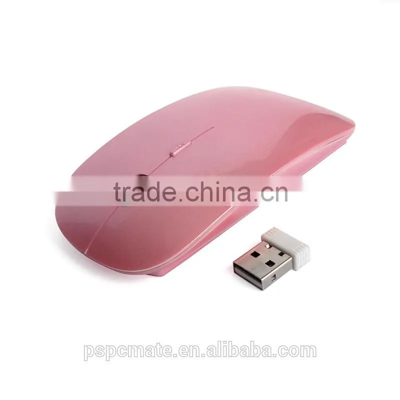 Ultra Thin Pink Wireless Optical Mouse Pink Laptop PC Mac Linux ship from China
