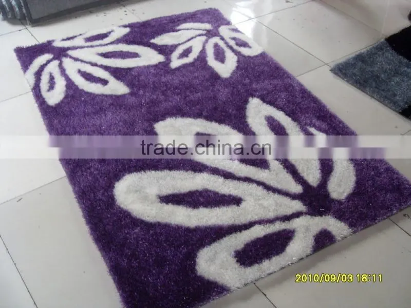 South Korea Silk Pure Color Rugs,hand tufted semi circle rug