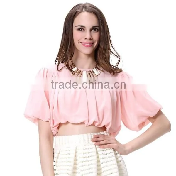 Fashion Ladies Women Off Shoulder Short Sleeves Chiffon Tops Blouse