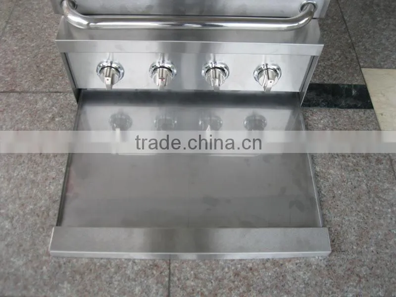 4 Main burner 45 degree inclined panel built in gas barbecue