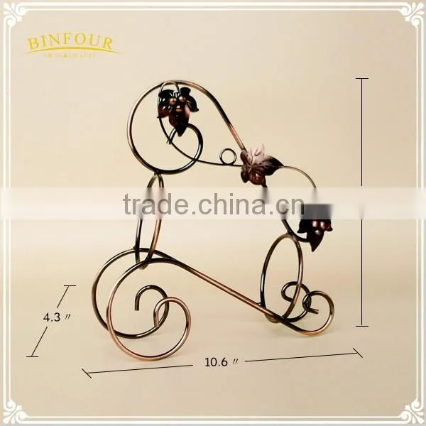 Continental iron wine rack creative wine cooler vintage wire craft ornaments