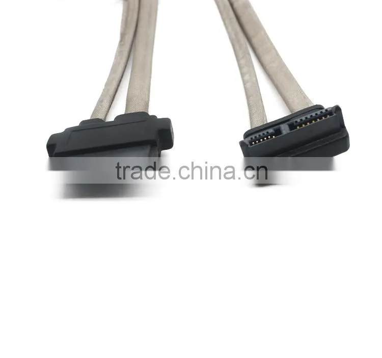 7+6 right angle to straight naked Electric protective shielding Hard disk sata data cable