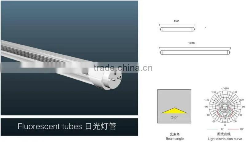 LED t8 15w Transparente PC covering and Alumnum covering light
