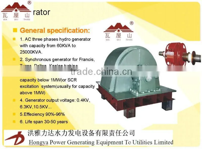 Mini hydro generator set