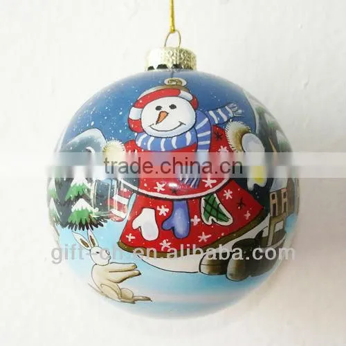 glass christmas ball , Inside painted glass ball