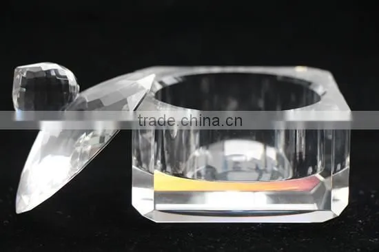 Home Decoration Crystal Glass Sugar Bowl with Lit sugar stock