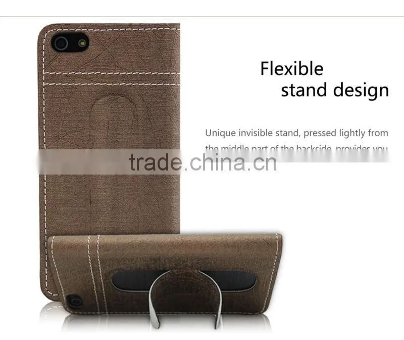 PU leather Phone Case with Card Slots inside for iPhone 5/5s