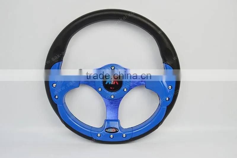 Red 13 inch Racing Car Game Steering Wheel PU Flat