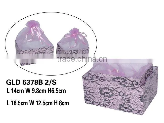 promotional gift box with organza pouch top