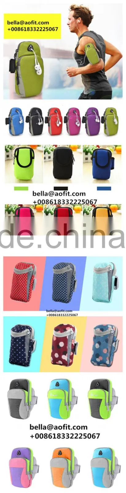 online shop china hot chinese girl New products unisex nylon out door camping arm wrist pouch sport gym running arm bag