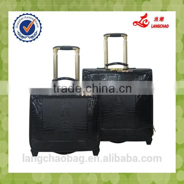 Business Type Light Weight High Quality Material Aluminum Push Trolley Popular Design Boarding Luggage Bag