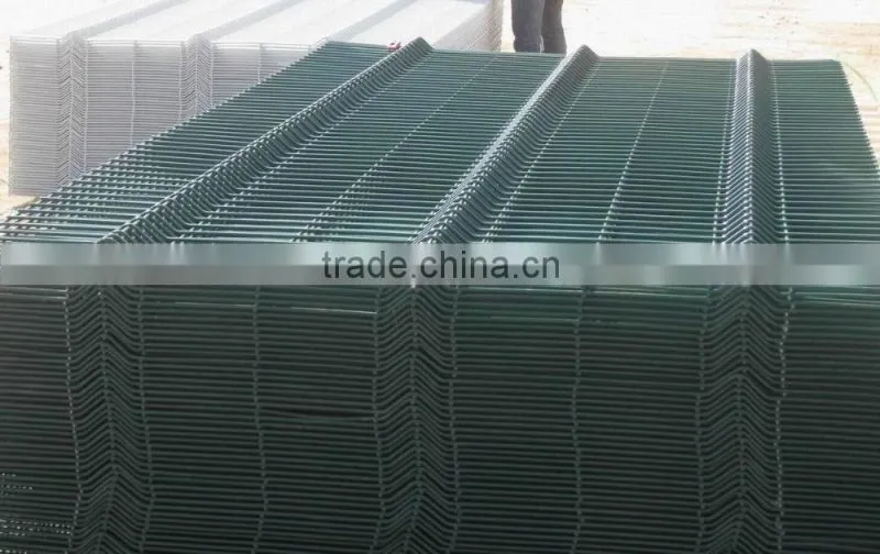 blue color PVC coated triangle bending guardrail net in 2016