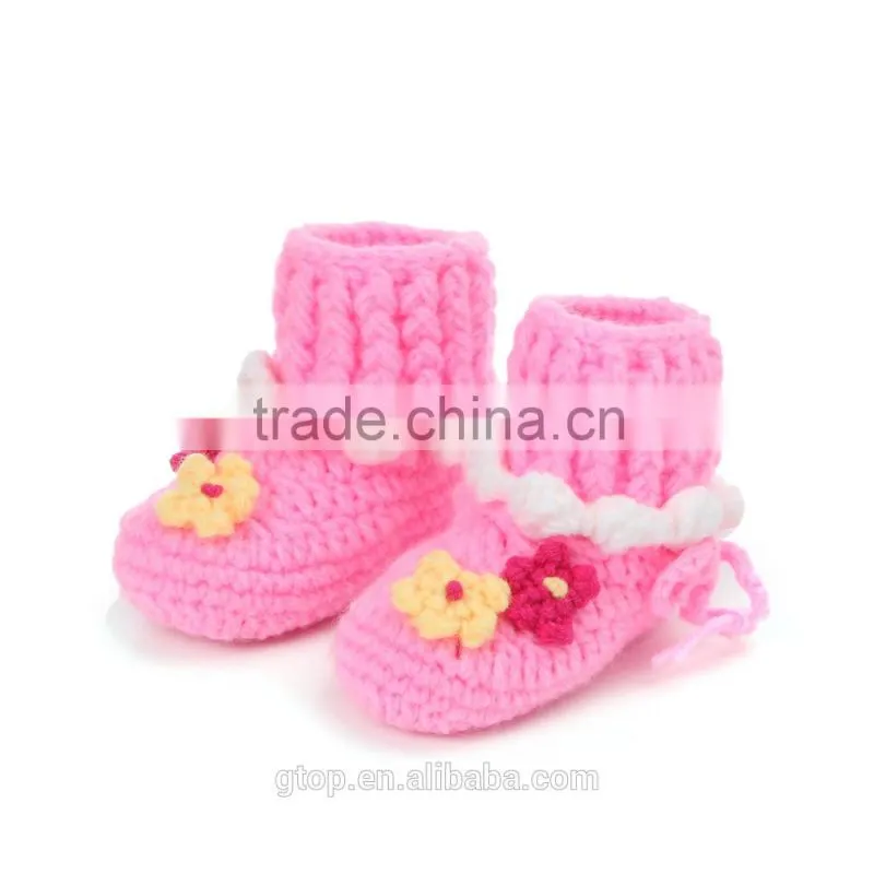 Baby Handmade Crochet Boots Shoes Supplier for 1-10 months old B-0025