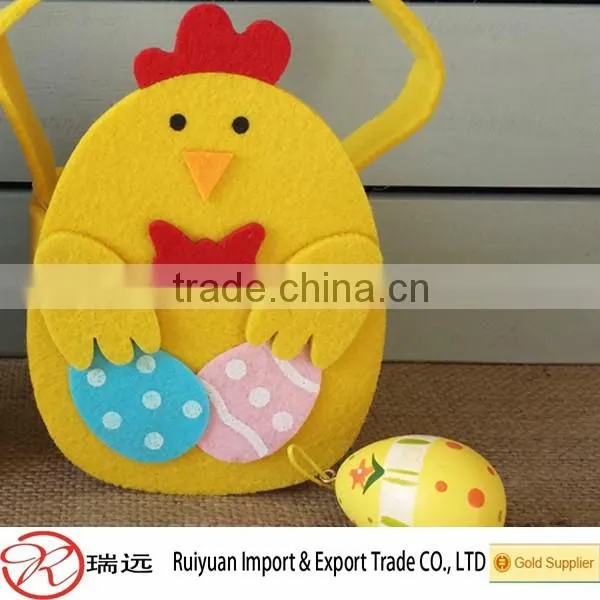 2016 new online products simple chicken shape felt Easter basket