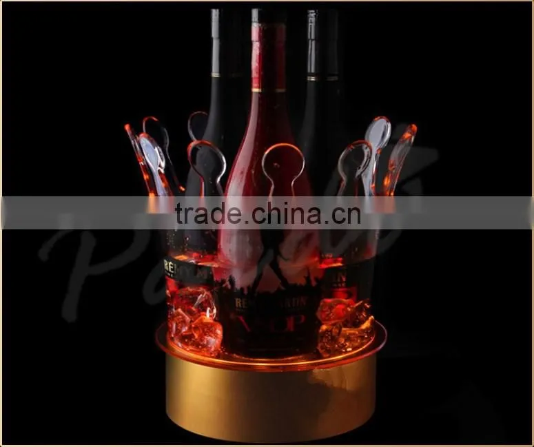 Champagne bottle display led crown illuminate ice bucket cooler