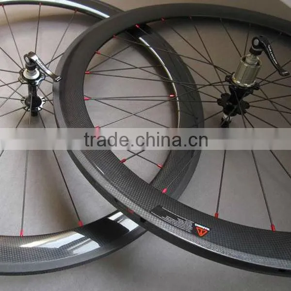 Carbon wheelset for road bicycle, 50mm tubular rim,super light but very stiffness