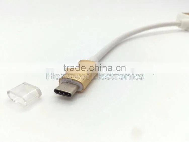 80 centigrade VW-1 130mm long UL cable USB Type C to VGA adapter with metal casing