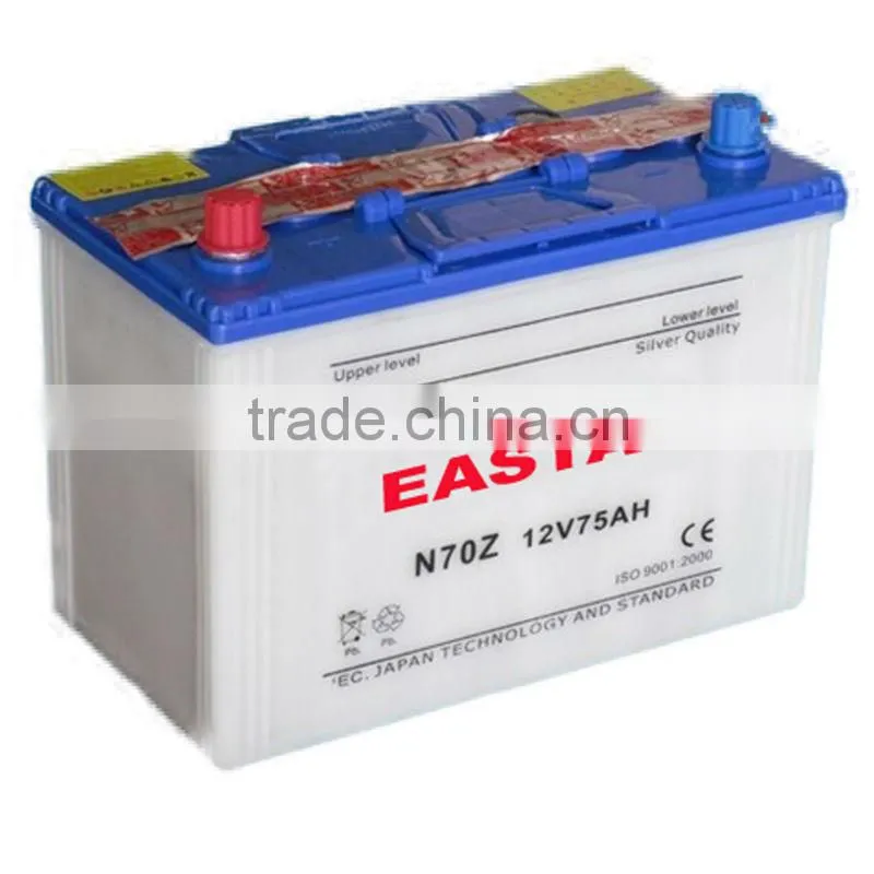 12V 75Ah Dry Charged Car Battery N70Z for Africa Market