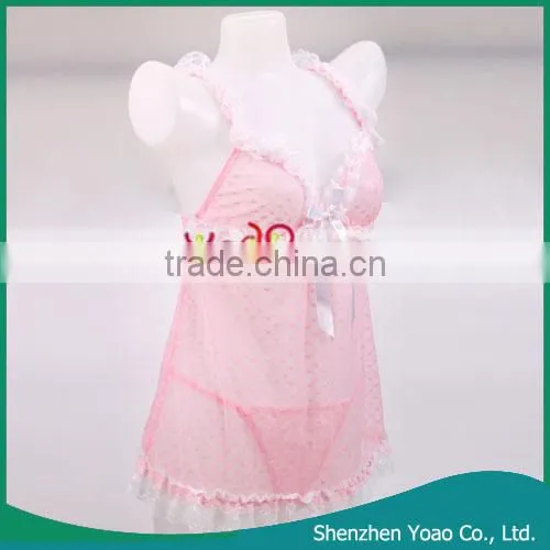 Young Girl Sexy Sleeping Dress with T-Back Pink