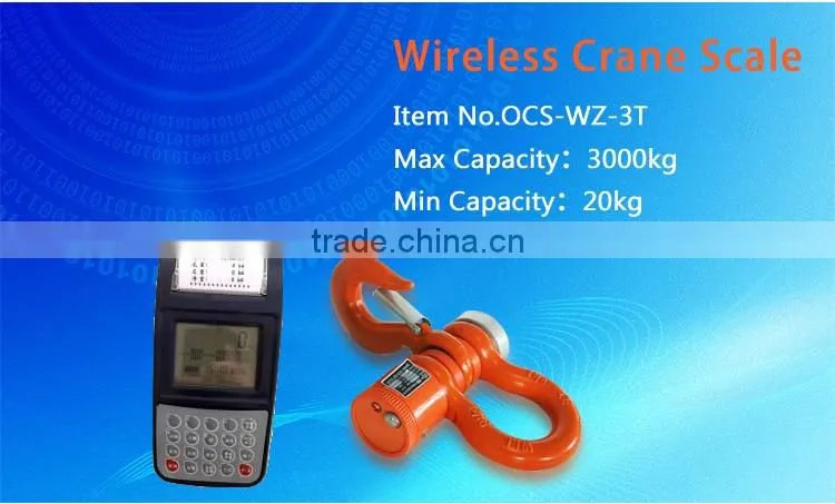 2T-30T Wireless LCD Display Printing Crane Scale