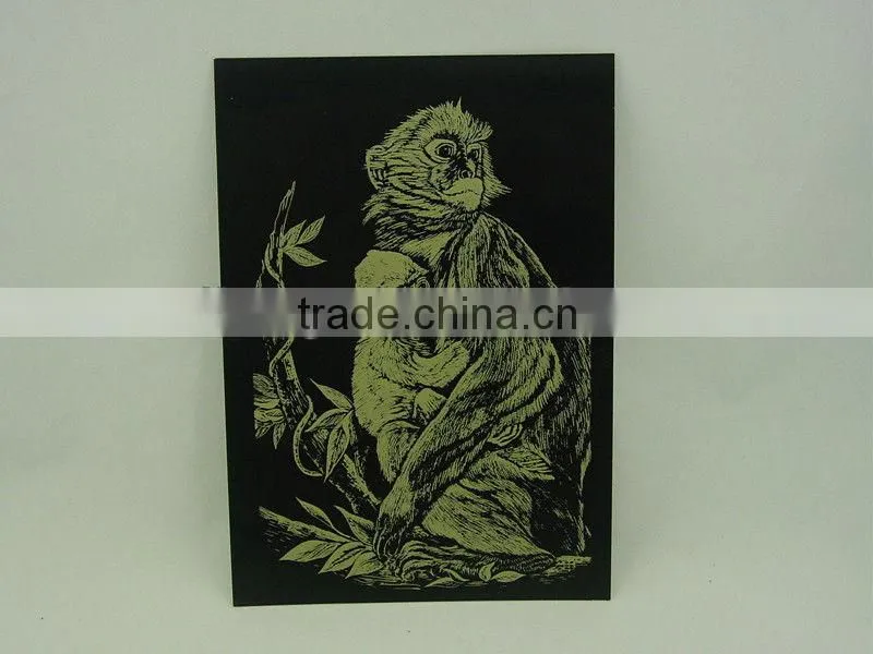 Engraving card/Scrap art foil/foil card/Parrot designed foil paper engraving art