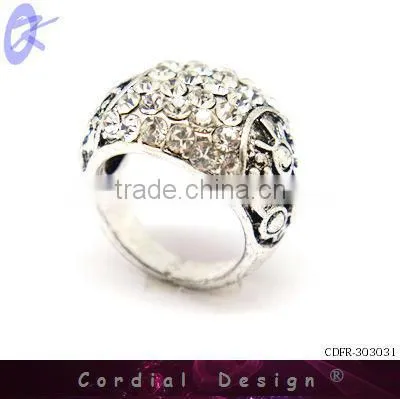 hot sale wholesale vintage design rhinestone high quality ring for man