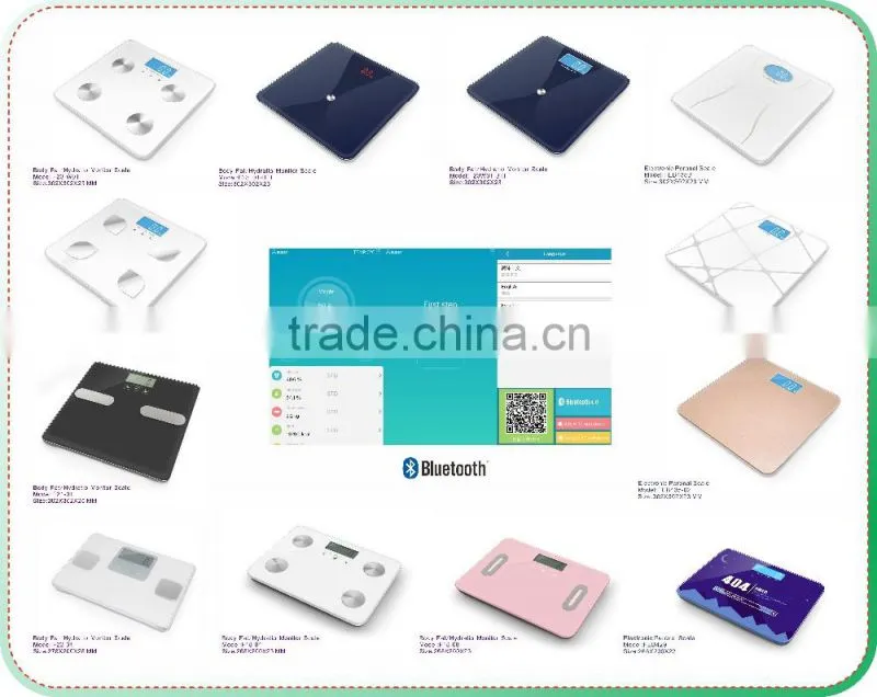 MAX 180KG Bluetooth scale Bluetooth Bathroom Scale with IOS and Android Analyzing Application, BMI Function