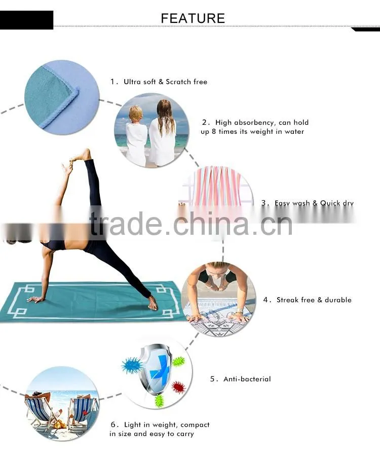 Custom Logo Print Micro fiber Beach Towel