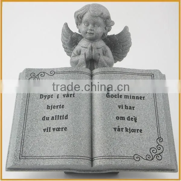Resin angel with book