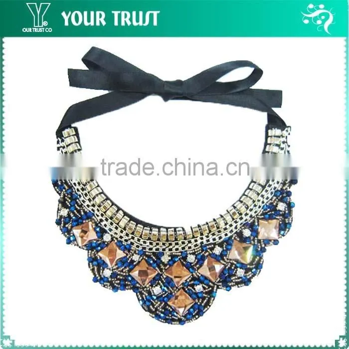 Gray V Bead, Rhinestone Tassel wholesale Neckline Rhinestone