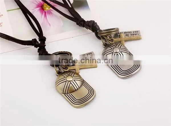 Vintage leather lariat necklace/make braided leather necklace