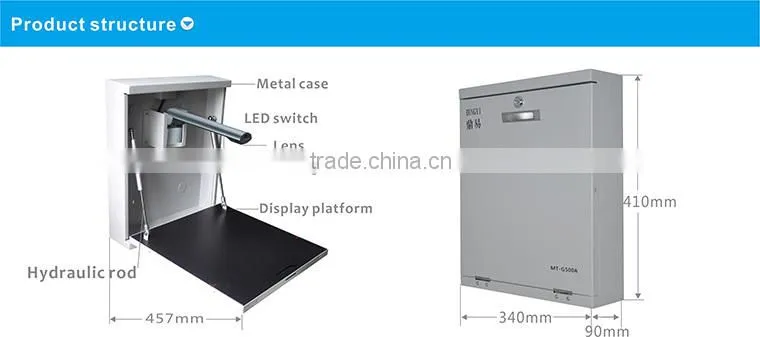 Metal box wall mounted 3Megapixel digital visual presenter for teaching