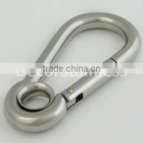 SS carabiner spring snap hook with open end