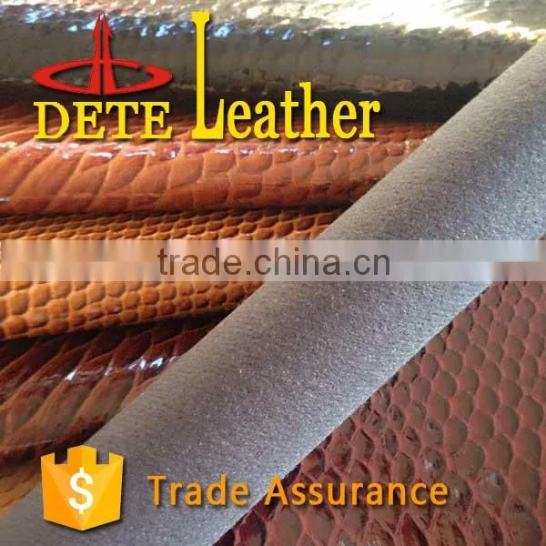 Moisturecure pu leather synthetic leather python for bags