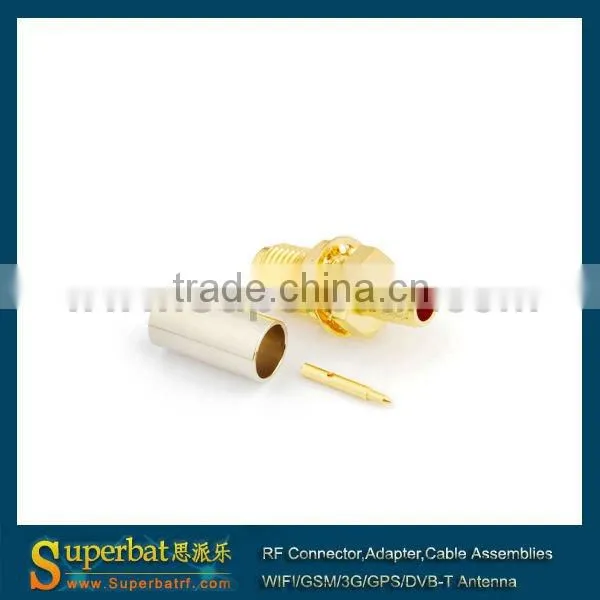 RP-SMA Crimp Jack(male pin) bulkhead connector for LMR195 usb adapter with sma pcb